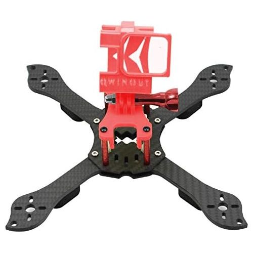  QWinOut Three1 210mm FPV Racing Drone Quadcopter Frame Kit with TPU Camera Mount Angle Adjustable for GOPRO 5/6/7 Action Camera (red)