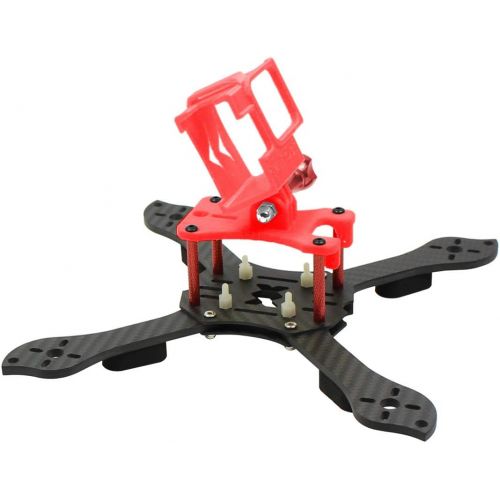  QWinOut Three1 210mm FPV Racing Drone Quadcopter Frame Kit with TPU Camera Mount Angle Adjustable for GOPRO 5/6/7 Action Camera (red)