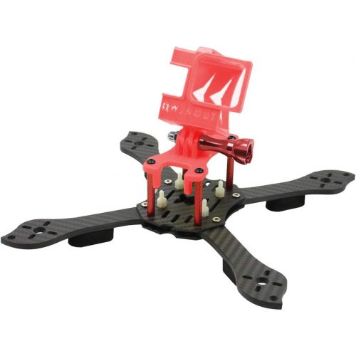  QWinOut Three1 210mm FPV Racing Drone Quadcopter Frame Kit with TPU Camera Mount Angle Adjustable for GOPRO 5/6/7 Action Camera (red)