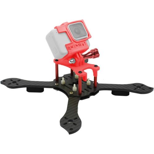  QWinOut Three1 210mm FPV Racing Drone Quadcopter Frame Kit with TPU Camera Mount Angle Adjustable for GOPRO 5/6/7 Action Camera (red)