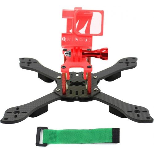  QWinOut Three1 210mm FPV Racing Drone Quadcopter Frame Kit with TPU Camera Mount Angle Adjustable for GOPRO 5/6/7 Action Camera (red)