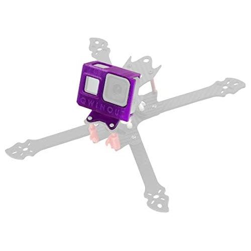  QWinOut 3D Print TPU Camera Mount 20 Degree 3D Printed Camera Holder 3D Printing Protective Cover for Gopro Hero 8 OWL260 Frame DIY RC Drone FPV Racer (Purple)