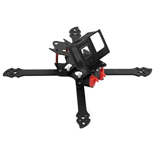  QWinOut OWL260 260mm FPV Racing Drone Frame Kit Carbon Fiber Rack with 3D Print TPU Camera Mount for gopro Hero 8 Action Camera (20 Degree,Black)