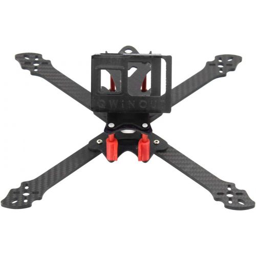  QWinOut OWL260 260mm FPV Racing Drone Frame Kit Carbon Fiber Rack with 3D Print TPU Camera Mount for gopro Hero 8 Action Camera (20 Degree,Black)