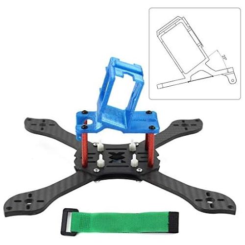  QWinOut T210 5 inch Truex 210mm Quadcopter Frame Kit Carbon Fiber Rack FPV Camera Fixed Mount TPU for GoPro 7/6/5 Freestyle Whoop Drone (25degree Blue)