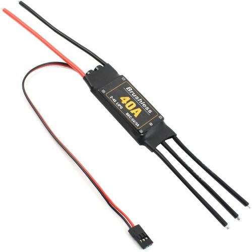  QwinOut 40A Brushless ESC 2-4S Speed Controller with 5V 3A BEC for Fixed Wing DIY RC Multi-axis Aircraft Drone Helicopter Quadcopter (6 Pcs,Long Cable)
