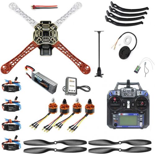  QWinOut DIY FPV Drone Quadcopter 4-axle Aircraft Kit :450 Frame + PXI PX4 Flight Control + 920KV Motor + GPS + FS-i6 Transmitter + Battery