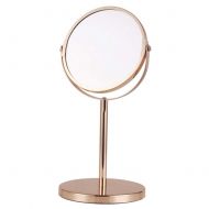 QXHELI Makeup Mirror Double Sided Vanity Mirror Vintage 360° Rotation Metal Table Mirror Round Cosmetic Handmade Make Up for Dresser