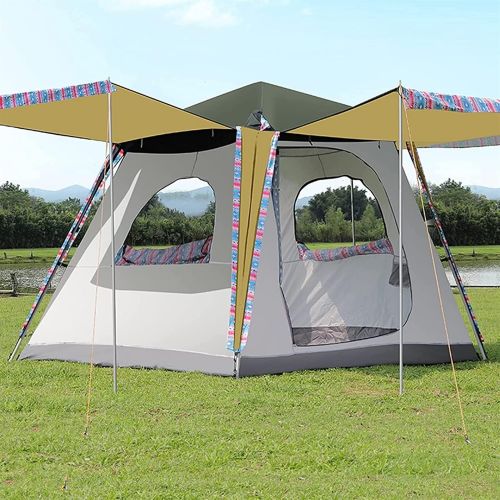  QXWJ Instant Camping Tent,Automatic Family Pop-Up Tent 5-8 Person Double Layer Waterproof Windproof Sun Shade Sun Shelters with Carry Bag for Outdoor,Beach,Fishing