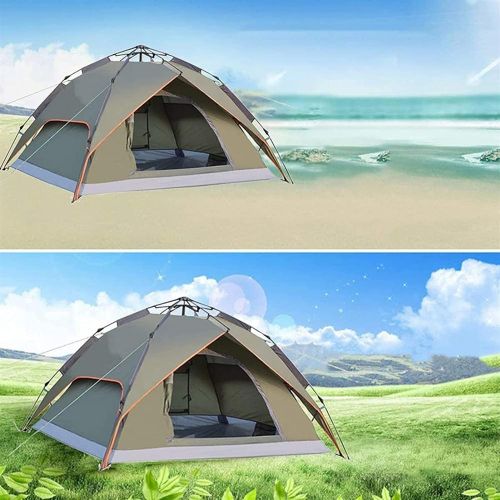  QXWJ Pop Up Tent Family Camping Tent 3-4 Person Tent Portable Instant Tent Profession Automatic Tent Waterproof Windproof Sun Shelters for Outddor Camping Hiking Mountaineering,Blu