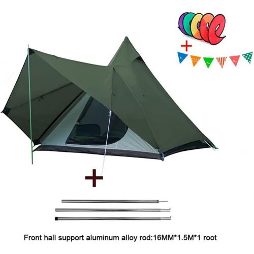 QXWJ Camping Pyramid Teepee Tent Outdoor Portable Waterproof Double Layers,Family Camping Tent for Outdoor Hiking