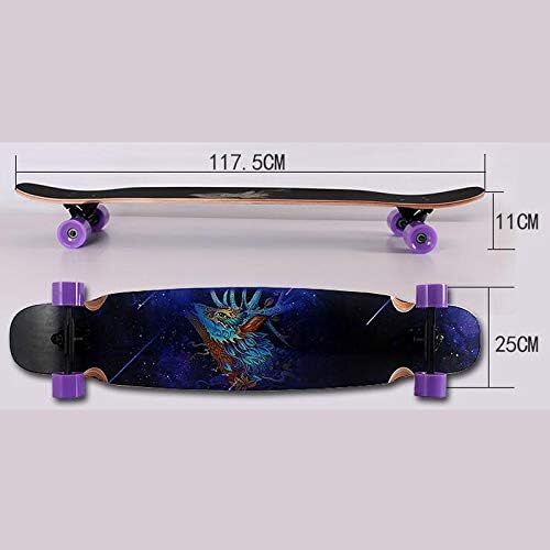  QYSZYG Persoenlichkeit Muster Skateboard Anfanger Doppel Kick Skill Skateboard Ahorn Deck 117.5 * 25 * 11cm Skateboard (Farbe : B)