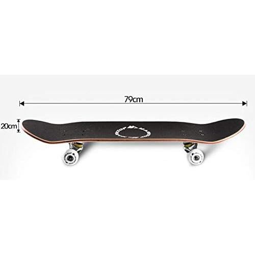  QYSZYG Professioneller vierradiger Skateboard-Anfanger Erwachsener super huebscher doppelter unterstuetzter Roller stabiles Persoenlichkeitskateboard Longboard Skateboard (Farbe : A)