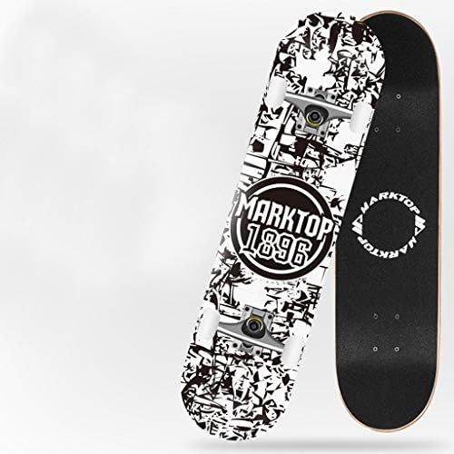  QYSZYG Professioneller vierradiger Skateboard-Anfanger Erwachsener super huebscher doppelter unterstuetzter Roller stabiles Persoenlichkeitskateboard Longboard Skateboard (Farbe : A)