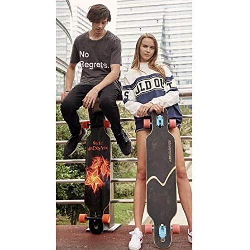  QYSZYG Skateboard longboards Highway Board Erwachsene Jungen und Madchen tanzen Board Anfanger mit Vier Radern und Pinsel Skateboard (Farbe : D)