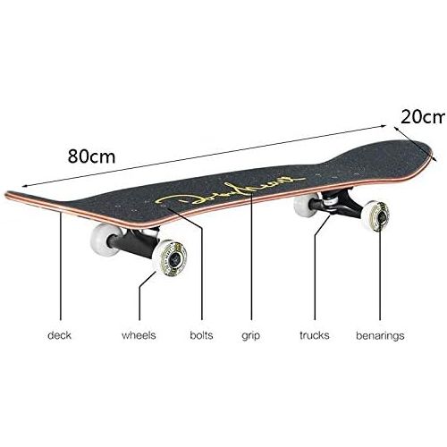  QYSZYG Erwachsene Jungen und Madchen des Longboard-Skateboardanfangers tanzen Brettbuerstenstrasse vierradriger Roller Skateboard (Farbe : C)