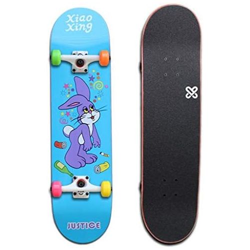  QYSZYG Skateboard Profi Board Double Rocker Limit Vier Runden suesse Reise Skateboard Anfanger 80 × 20 cm Skateboard (Color : A)