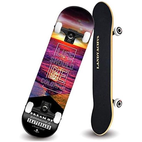  QYSZYG Double-Up Skateboard Anfanger professionelles Board Action Kurze Board Roller 80,6 * 21cm Skateboard (Farbe : A)