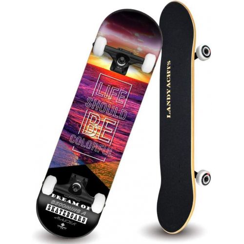  QYSZYG Double-Up Skateboard Anfanger professionelles Board Action Kurze Board Roller 80,6 * 21cm Skateboard (Farbe : A)