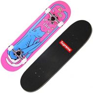 QYSZYG Grundlegende Kurze Brettgroesse des Skateboard professionellen Erwachsenen Doppelverzerrungs-Anfangers ist 79 × 20 cm Skateboard (Color : C)