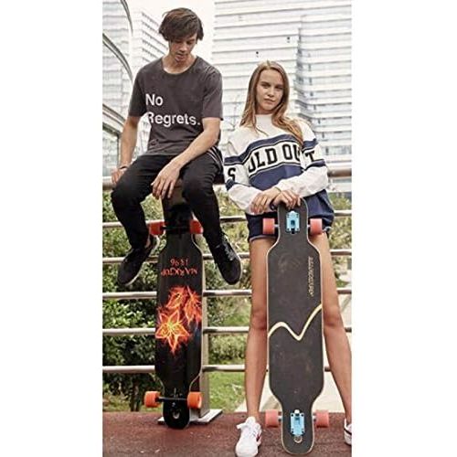  QYSZYG Anfanger-Roller des professionellen Doppel-up-Skateboards Erwachsener vierradiger Pinselstrassenjungen-Madchen Skateboard (Farbe : A)