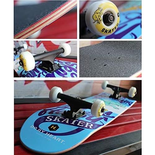  QYSZYG Longboard Skateboard Anfanger Profi Allround-Tanzbrett ausgefallen, glatt, tanzend, Freistil 80 * 20cm Skateboard (Farbe : A)