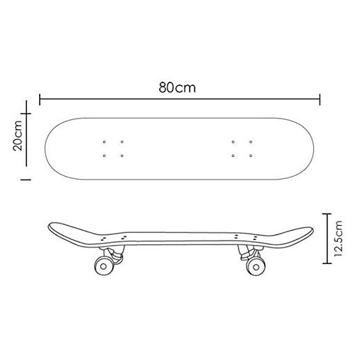 QYSZYG Skateboard-Einsteiger-Allround-Brush Street Board fuer Jungen und Madchen mit doppelt gekruemmten, coolen, Langen Rollern Skateboard (Farbe : C)