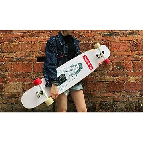  QYSZYG Professioneller Skateboardfahrer 117 * 24 * 14cm Skateboardpersoenlichkeitsdoppeltanzerbrett erwachsenes Brett Skateboard (Farbe : A)