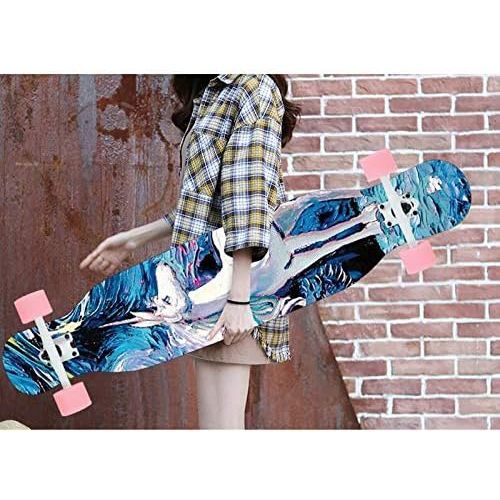  QYSZYG Brettbrett-Strassenstrassenmadchen der Longboard weiblichen Tanzbrettbuerstenstrasse super Netter rosa Skateboardanfanger Skateboard (Farbe : B)