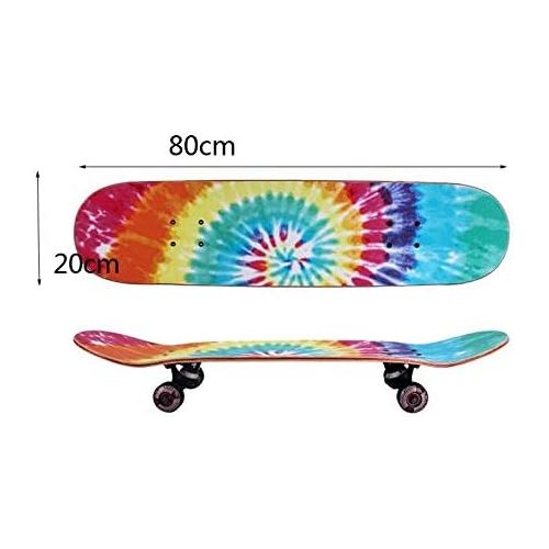  QYSZYG Professioneller vierradiger Skateboard-Anfanger Erwachsener heranwachsender Jungen und Madchen-Doppelschulterroller Skateboard (Farbe : A)