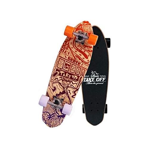  QYSZYG Strassenpinselstrassen-Skateboardart der Persoenlichkeit der schoenen Fischplatte der Retro- Retro kann 68 * 19cm wahlen Skateboard (Farbe : B)