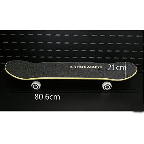  QYSZYG Double-Up-Skateboard-Einsteiger-High-Speed-All-Steel-Roller mit kurzem Schild 80,6 × 21 cm Skateboard (Color : C)