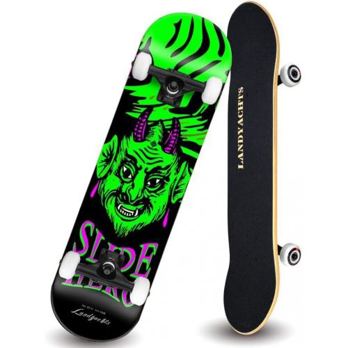  QYSZYG Double-Up-Skateboard-Einsteiger-High-Speed-All-Steel-Roller mit kurzem Schild 80,6 × 21 cm Skateboard (Color : C)