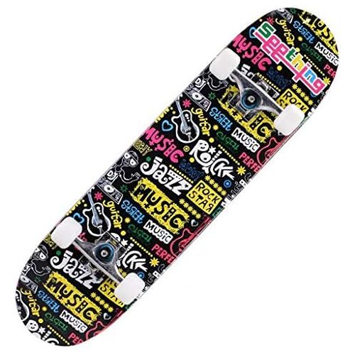  QYSZYG 80 × 20 × 10 cm doppelter Rocker/Skateboard/fantastisches Skateboard/Musterqualitat super gutes langes Brett Skateboard (Color : C)