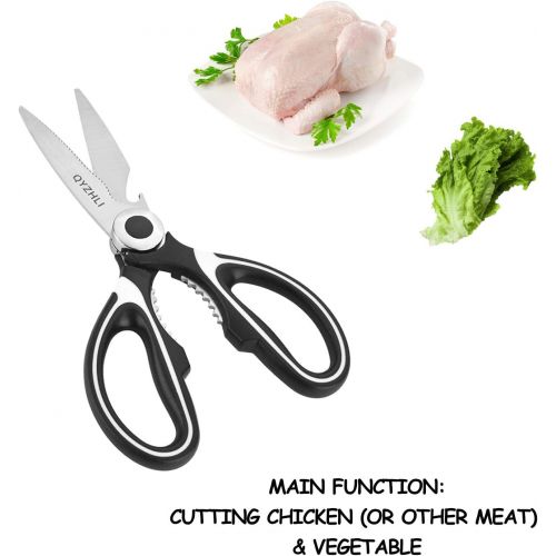  [아마존베스트]QYZHLI Heavy Duty Kitchen Scissors,Multipurpose Kitchen Shears,Stainless Steel Kitchen Scissors Set Ultra Sharp 3 Pack with Peeler