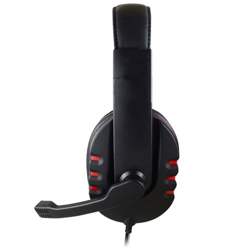  Qable Powerz(TM) Premium Luxury Leather Gaming Headset PC Headphone 3D Surround Stereo Headset with HD Microphone for Playstation 3 PS3  PC (Black-Red)