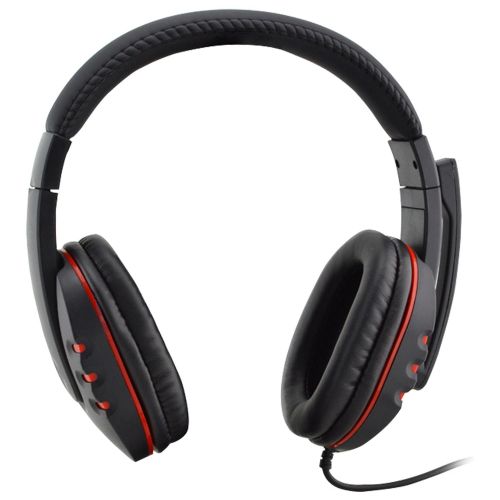  Qable Powerz(TM) Premium Luxury Leather Gaming Headset PC Headphone 3D Surround Stereo Headset with HD Microphone for Playstation 3 PS3  PC (Black-Red)