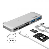 USB Type C Hub Adapter, QacQoc 5 in 1 Multi-Port USB 3.0 Type-C Adapter with 1 PD Charging Port,SD/Micro SD Card Reader,2 USB 3.0 Ports,Type-C USB for MacBook/Pro/Air(2018) and Mor