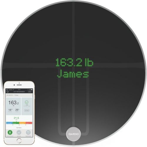  QardioBase 2 Wireless Smart Scale and Body Analyzer - Volcanic Black