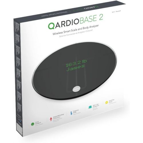  QardioBase 2 Wireless Smart Scale and Body Analyzer - Volcanic Black