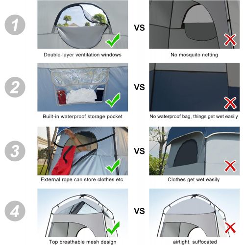  Qdreclod Shower Tent Up Privacy Tent Portable Camping Toilet Tent Outdoor Beach Dressing Changing Bathing Room Camping Privacy Shelters 5.2 ft x 5.2ft x 7.9ft Room Tent