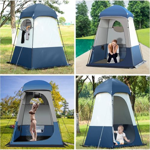  Qdreclod Shower Tent Up Privacy Tent Portable Camping Toilet Tent Outdoor Beach Dressing Changing Bathing Room Camping Privacy Shelters 5.2 ft x 5.2ft x 7.9ft Room Tent