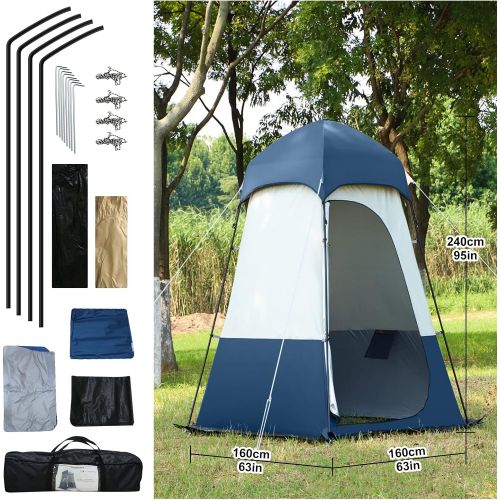  Qdreclod Shower Tent Up Privacy Tent Portable Camping Toilet Tent Outdoor Beach Dressing Changing Bathing Room Camping Privacy Shelters 5.2 ft x 5.2ft x 7.9ft Room Tent