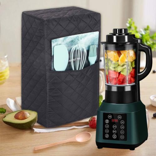 퀴 QEES Blender Dust Cover,Quilted Blender Cover Compatible with Ninja Foodi Vitamix 1000 Watt Professional Blender,Appliance Covers Blender Covers For Kitchen,Mother Gift.Black 9x7x16.5