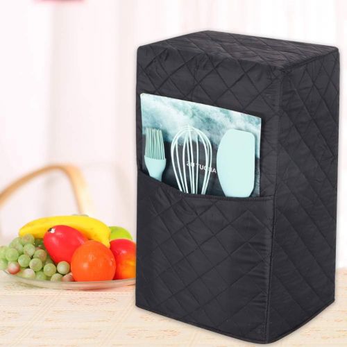 퀴 QEES Blender Dust Cover,Quilted Blender Cover Compatible with Ninja Foodi Vitamix 1000 Watt Professional Blender,Appliance Covers Blender Covers For Kitchen,Mother Gift.Black 9x7x16.5