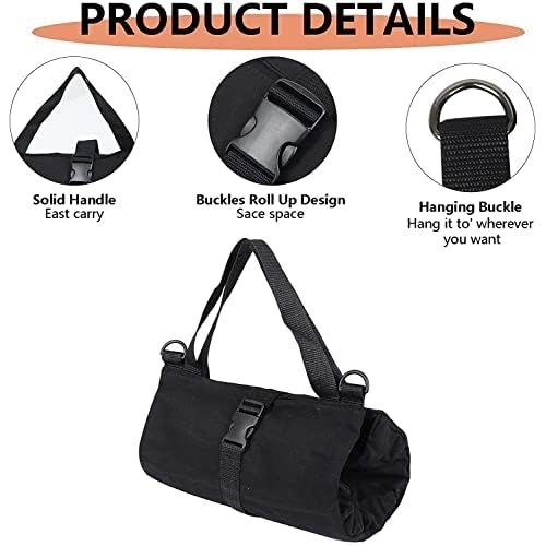 퀴 [아마존베스트]QEES Wrench Organizer with 5 Zipper Tool Bags, Heavy Duty Tool Roll with Strong Zipper, Wrench Roll, Canvas Tool Organizer Bucket, Car Seat Back Organizer, Travel Organizer Accesso