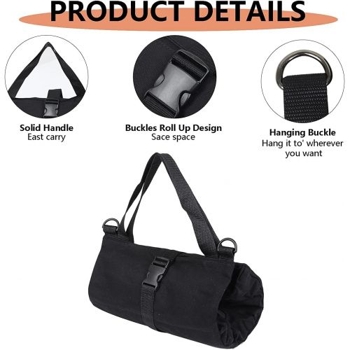 퀴 [아마존베스트]QEES Wrench Organizer with 5 Zipper Tool Bags, Heavy Duty Tool Roll with Strong Zipper, Wrench Roll, Canvas Tool Organizer Bucket, Car Seat Back Organizer, Travel Organizer Accesso