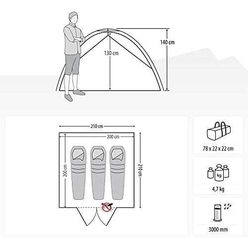  Qeedo Sekundenzelt Quick Pine 3, Campingzelt, Quick Up System