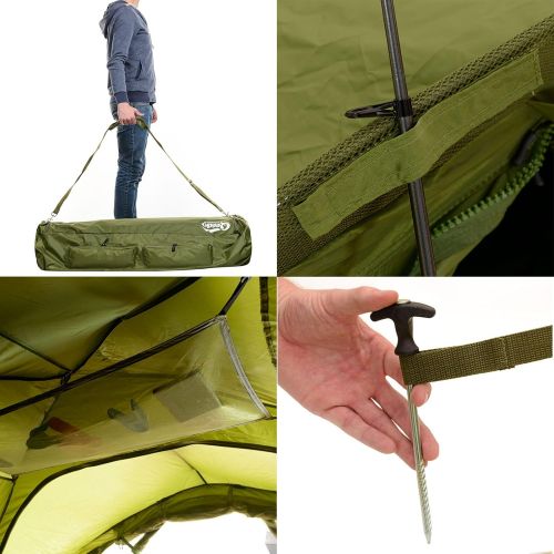  Anglerzelt Qeedo - Quick Bivvy 2, Angelzelt, Sekundenzelt, Karpfenzelt, Quick up System - oliv