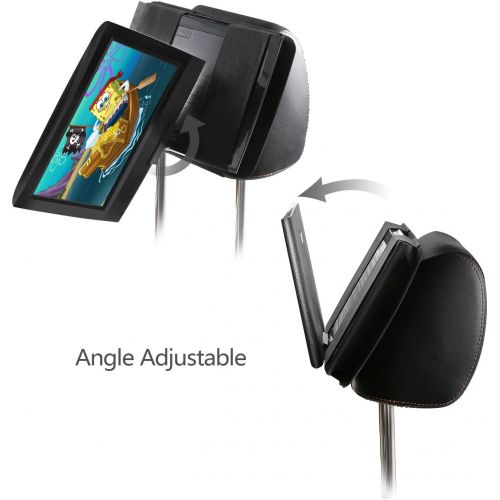  [아마존베스트]Qenker Portable DVD Player headrest Mount for Swivel and flip Style Portable DVD Player from 7 to 11 inch - Black